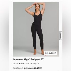 NWT Lululemon Align Bodysuit 25”